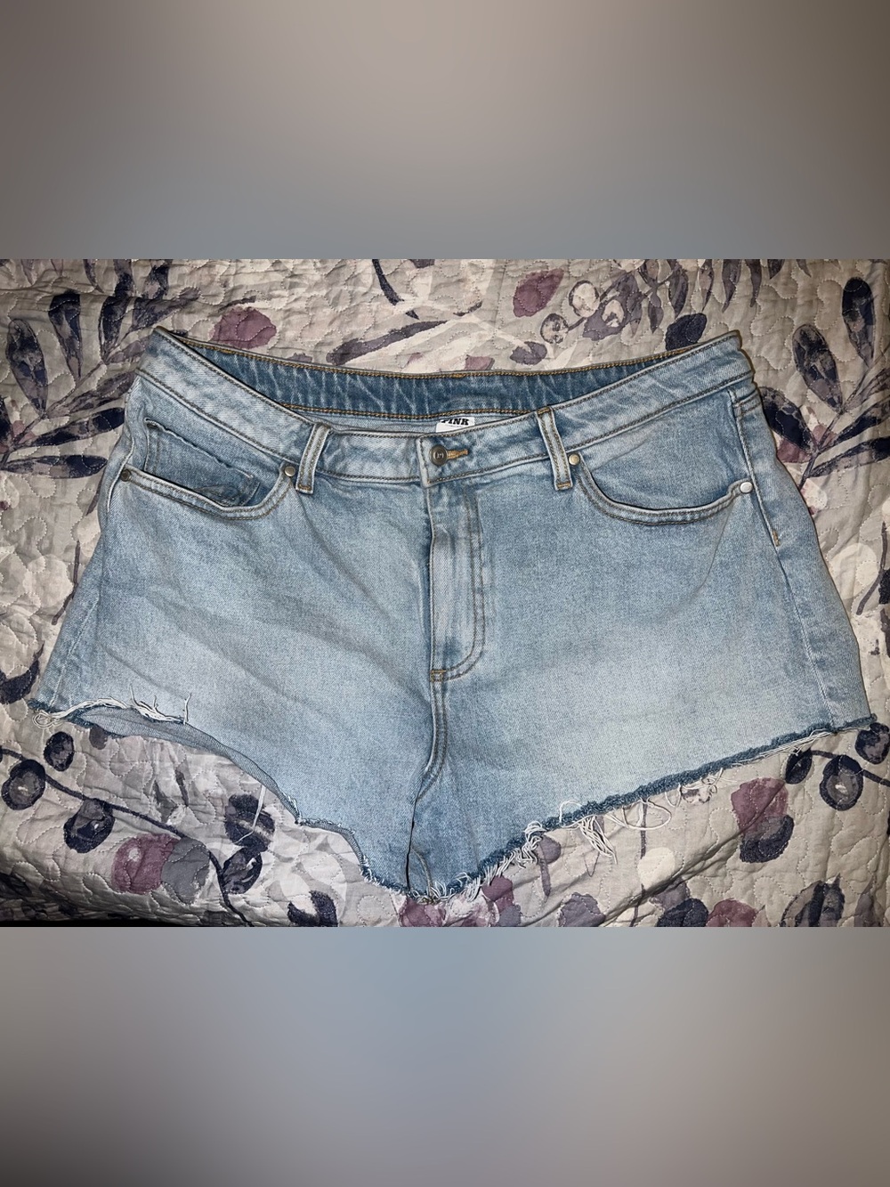 PINK Victoria's Secret Light Blue Frayed Denim Shorts